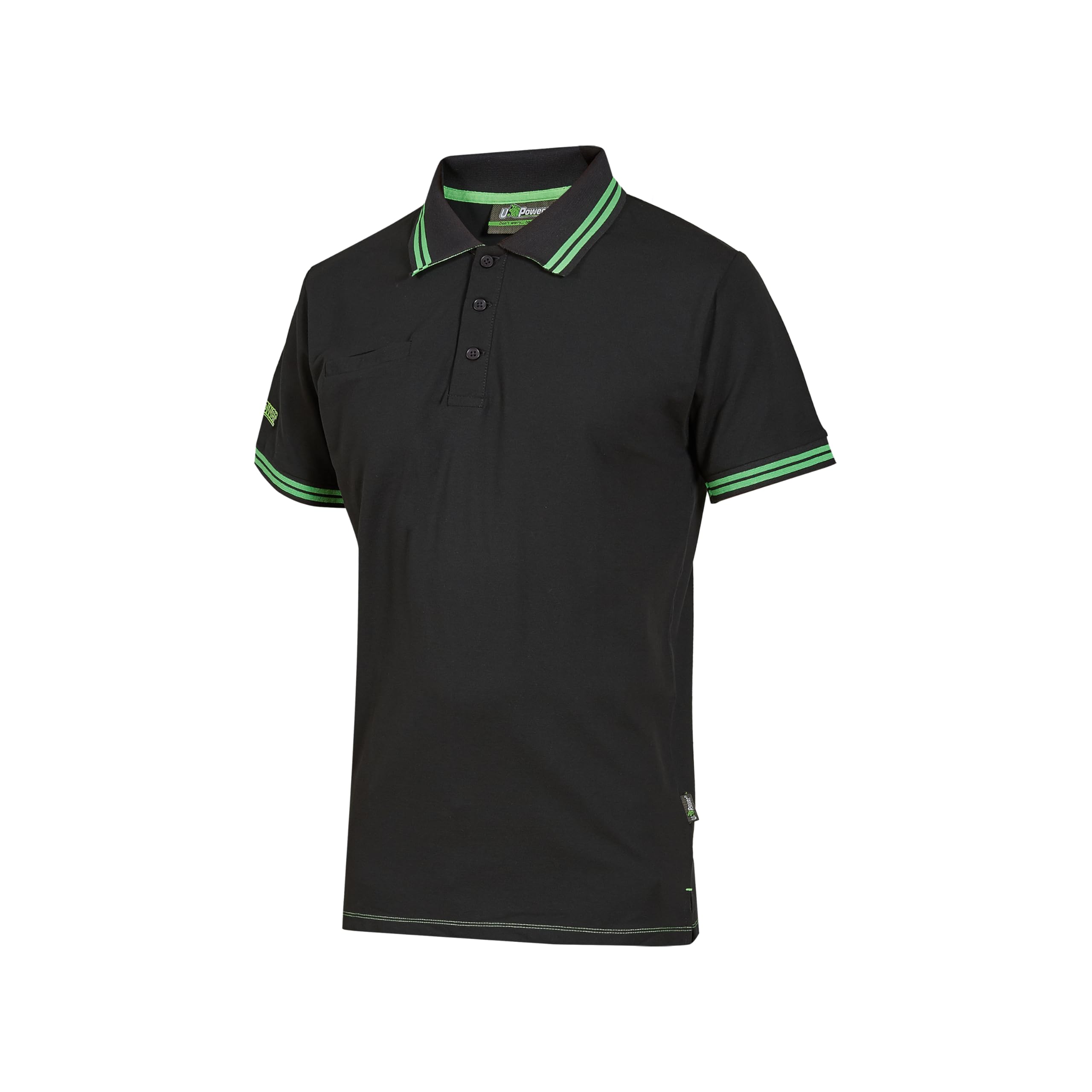 u-power-enjoy-way-polo-asphalt-grey-green-l-kurzarm-stretch image 1